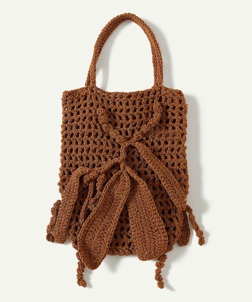 leinwande（ラインヴァンド）の「【leinwande】26SS新作 Wattle Crochet Bag（ハンドバッグ・レディース・オレンジ/ホワイト/ブラック・ONE SIZE）」の3枚目の写真