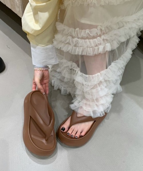 Miniministore（ミニミニストア）の「厚底サンダル ビーチサンダル レディース（サンダル・レディース・オフホワイト/ブラック/ブラウン/ベージュ・L/S/M）」の11枚目の写真