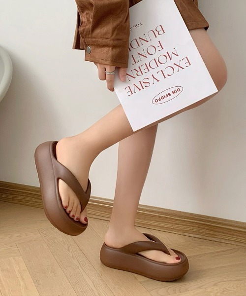 Miniministore（ミニミニストア）の「厚底サンダル ビーチサンダル レディース（サンダル・レディース・オフホワイト/ブラック/ブラウン/ベージュ・L/S/M）」の15枚目の写真