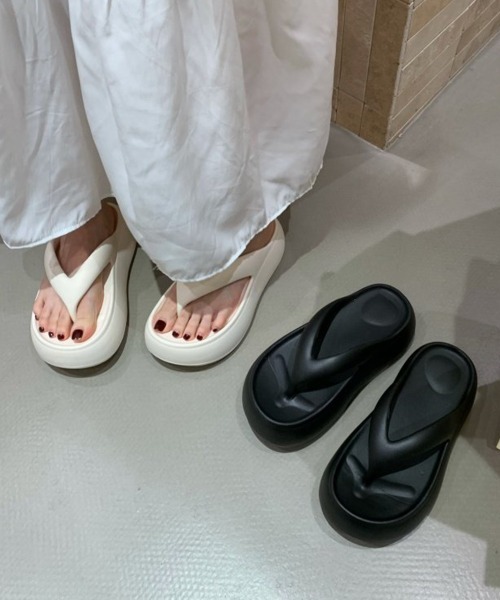 Miniministore（ミニミニストア）の「厚底サンダル ビーチサンダル レディース（サンダル・レディース・オフホワイト/ブラック/ブラウン/ベージュ・L/S/M）」の16枚目の写真