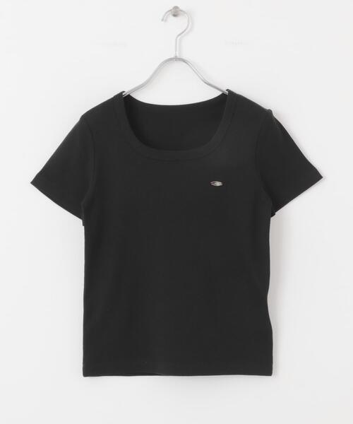 SENSE OF PLACE by URBAN RESEARCH（センスオブプレイスバイアーバンリサーチ）の「ラウンドネックリブTシャツ(半袖)（Tシャツ/カットソー・レディース・ホワイト系その他/オフホワイト/チャコールグレー/ブラック/イエロー・ONE）」の6枚目の写真