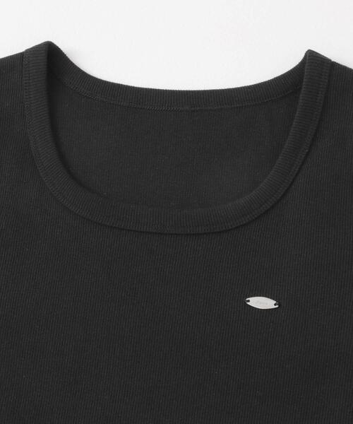 SENSE OF PLACE by URBAN RESEARCH（センスオブプレイスバイアーバンリサーチ）の「ラウンドネックリブTシャツ(半袖)（Tシャツ/カットソー・レディース・ホワイト系その他/オフホワイト/チャコールグレー/ブラック/イエロー・ONE）」の7枚目の写真