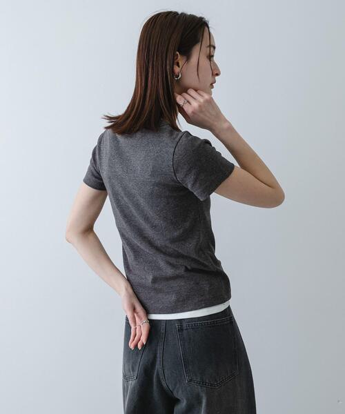 SENSE OF PLACE by URBAN RESEARCH（センスオブプレイスバイアーバンリサーチ）の「ラウンドネックリブTシャツ(半袖)（Tシャツ/カットソー・レディース・ホワイト系その他/オフホワイト/チャコールグレー/ブラック/イエロー・ONE）」の9枚目の写真