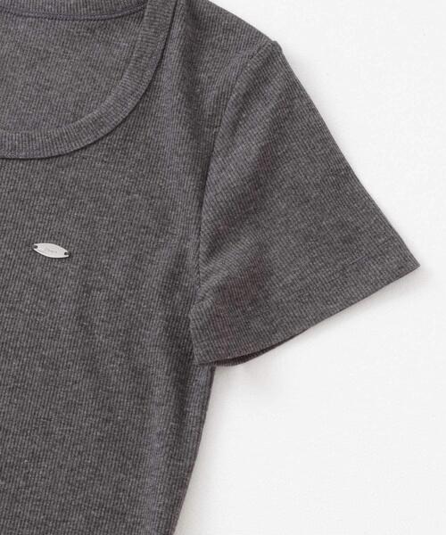SENSE OF PLACE by URBAN RESEARCH（センスオブプレイスバイアーバンリサーチ）の「ラウンドネックリブTシャツ(半袖)（Tシャツ/カットソー・レディース・ホワイト系その他/オフホワイト/チャコールグレー/ブラック/イエロー・ONE）」の14枚目の写真