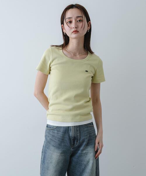 SENSE OF PLACE by URBAN RESEARCH（センスオブプレイスバイアーバンリサーチ）の「ラウンドネックリブTシャツ(半袖)（Tシャツ/カットソー・レディース・ホワイト系その他/オフホワイト/チャコールグレー/ブラック/イエロー・ONE）」の20枚目の写真