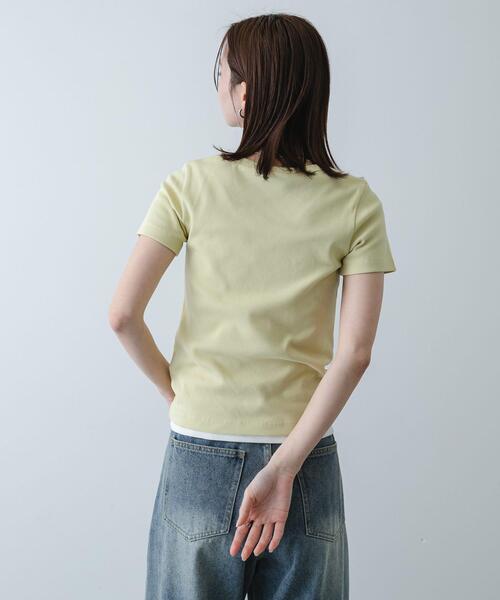 SENSE OF PLACE by URBAN RESEARCH（センスオブプレイスバイアーバンリサーチ）の「ラウンドネックリブTシャツ(半袖)（Tシャツ/カットソー・レディース・ホワイト系その他/オフホワイト/チャコールグレー/ブラック/イエロー・ONE）」の21枚目の写真
