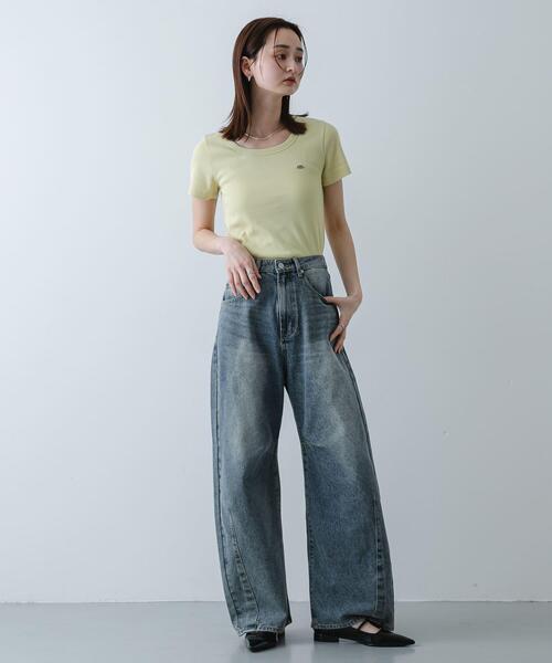SENSE OF PLACE by URBAN RESEARCH（センスオブプレイスバイアーバンリサーチ）の「ラウンドネックリブTシャツ(半袖)（Tシャツ/カットソー・レディース・ホワイト系その他/オフホワイト/チャコールグレー/ブラック/イエロー・ONE）」の22枚目の写真