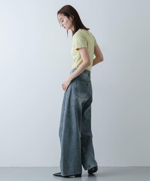 SENSE OF PLACE by URBAN RESEARCH(センスオブプレイスバイアーバンリサーチ)の「ラウンドネックリブTシャツ(半袖)(Tシャツ/カットソー・レディース・ホワイト系その他/オフホワイト/チャコールグレー/ブラック/イエロー/ピンク・ONE)」の22枚目の写真