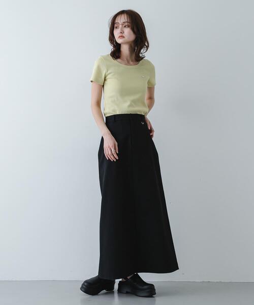 SENSE OF PLACE by URBAN RESEARCH(センスオブプレイスバイアーバンリサーチ)の「『一部WEB限定カラー』ラウンドネックリブTシャツ(半袖)(Tシャツ/カットソー・レディース・ホワイト系その他/オフホワイト/チャコールグレー/ブラック/イエロー/ピンク/その他1/その他2・ONE)」の9枚目の写真