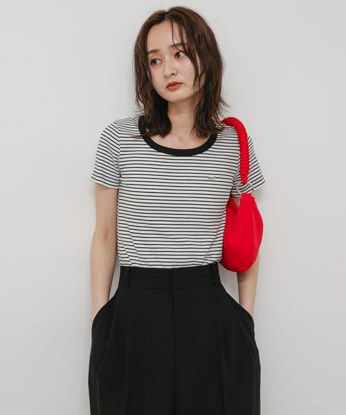 SENSE OF PLACE by URBAN RESEARCH(センスオブプレイスバイアーバンリサーチ)の「『一部WEB限定カラー』ラウンドネックリブTシャツ(半袖)(Tシャツ/カットソー・レディース・ホワイト系その他/オフホワイト/チャコールグレー/ブラック/イエロー/ピンク/その他1/その他2・ONE)」の13枚目の写真