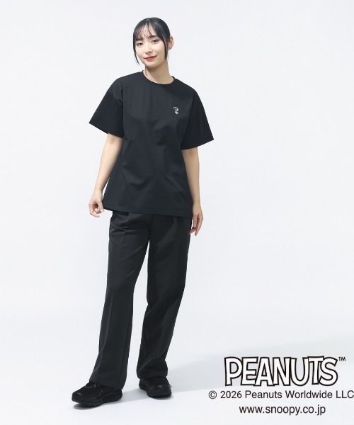 PEANUTS(ピーナッツ)の「ピーナッツ UVカットドライグラフィックTシャツ サマー(Tシャツ/カットソー・レディース・ブラック/ベージュ/ホワイト・S/M/L/XL)」の8枚目の写真