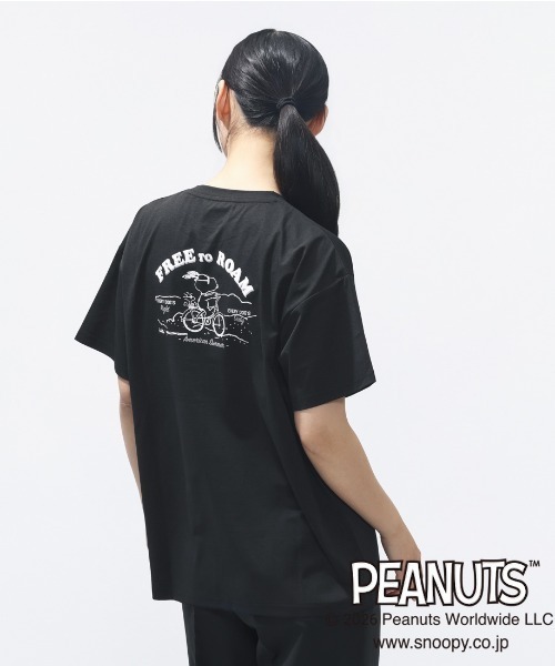 PEANUTS(ピーナッツ)の「ピーナッツ UVカットドライグラフィックTシャツ サマー(Tシャツ/カットソー・レディース・ブラック/ベージュ/ホワイト・S/M/L/XL)」の9枚目の写真