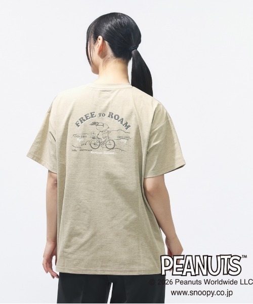PEANUTS(ピーナッツ)の「ピーナッツ UVカットドライグラフィックTシャツ サマー(Tシャツ/カットソー・レディース・ブラック/ベージュ/ホワイト・S/M/L/XL)」の4枚目の写真