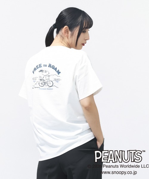 PEANUTS(ピーナッツ)の「ピーナッツ UVカットドライグラフィックTシャツ サマー(Tシャツ/カットソー・レディース・ブラック/ベージュ/ホワイト・S/M/L/XL)」の10枚目の写真