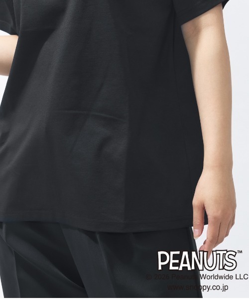 PEANUTS(ピーナッツ)の「ピーナッツ UVカットドライグラフィックTシャツ サマー(Tシャツ/カットソー・レディース・ブラック/ベージュ/ホワイト・S/M/L/XL)」の6枚目の写真