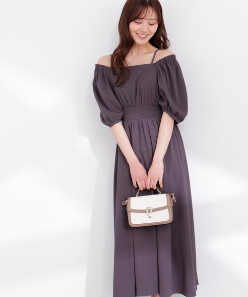 PROPORTION BODY DRESSING（プロポーションボディドレッシング）の「【加藤栞さん着用】２ｗａｙパフスリーブワンピース / 1216140405（ワンピース・レディース・ピンク/ダークグレー/イエロー・SMALL/P/S/MEDIUM）」の2枚目の写真