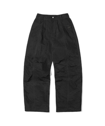 シンボルロゴナイロンワイドバルーンパンツ_ブラック