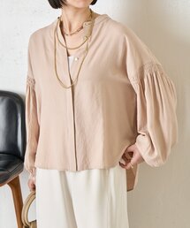 Jena espace merveilleux | 袖シャーリングクルーブラウス(シャツ/ブラウス)