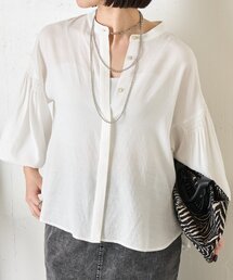 Jena espace merveilleux | 袖シャーリングクルーブラウス(シャツ/ブラウス)