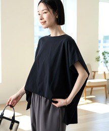 【Aunely】ひんやり 360°きれい見え フレンチスリーブ ミニマル Tシャツ ＜YOSOOIシリーズ＞