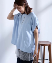 Aunely（オーネリー）の「【Aunely】ひんやり 360°きれい見え フレンチスリーブ ミニマル Tシャツ <YOSOOIシリーズ>（Tシャツ/カットソー）」