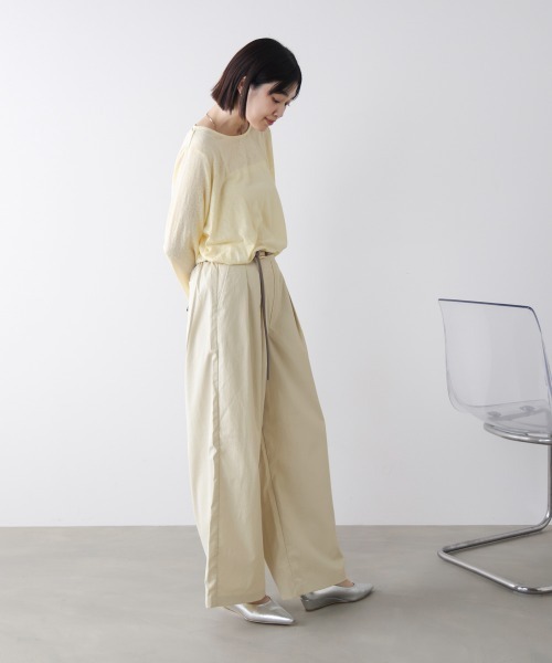 Bou Jeloud(ブージュルード)の「ストレッチテックチノワイドパンツ(その他パンツ・レディース・ブラック/ベージュ/グレイッシュベージュ・FREE)」の10枚目の写真