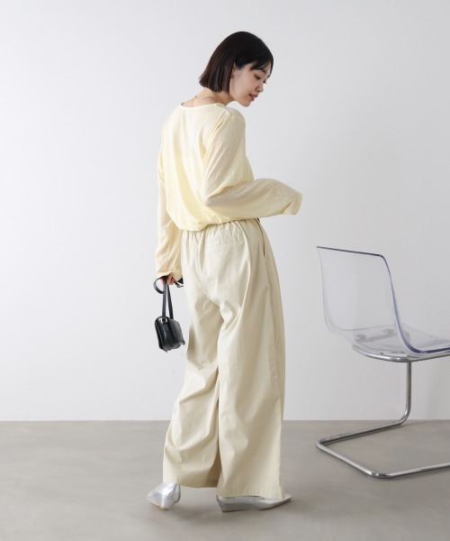 Bou Jeloud(ブージュルード)の「ストレッチテックチノワイドパンツ(その他パンツ・レディース・ブラック/ベージュ/グレイッシュベージュ・FREE)」の7枚目の写真