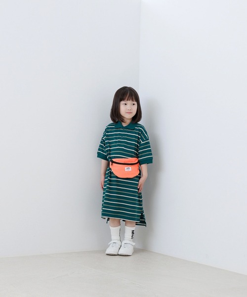 LOWRYS FARM(ローリーズファーム)の「マルチボーダーポロワンピースSS 664975(ワンピース・キッズ・グリーン/ベージュ/ネイビー・120cm/110cm/140cm/130cm/150cm)」の8枚目の写真