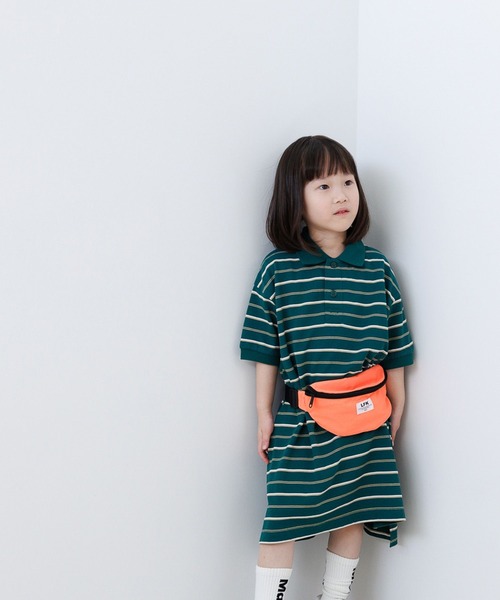 LOWRYS FARM(ローリーズファーム)の「マルチボーダーポロワンピースSS 664975(ワンピース・キッズ・グリーン/ベージュ/ネイビー・120cm/110cm/140cm/130cm/150cm)」の11枚目の写真