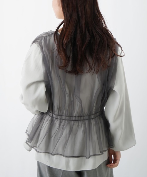 LUCA/LADY LUCK LUCA(ルカ/レディラックルカ)の「LC/LLL チュールレイヤード風ブラウス(シャツ/ブラウス・レディース・ブルー/グレー/オフホワイト・FREE)」の21枚目の写真