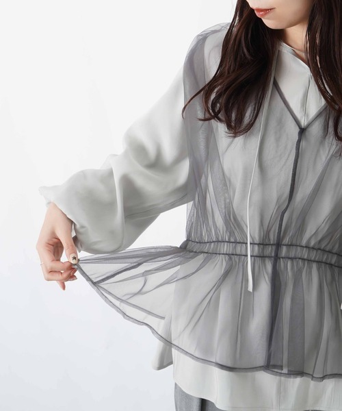 LUCA/LADY LUCK LUCA(ルカ/レディラックルカ)の「LC/LLL チュールレイヤード風ブラウス(シャツ/ブラウス・レディース・ブルー/グレー/オフホワイト・FREE)」の18枚目の写真