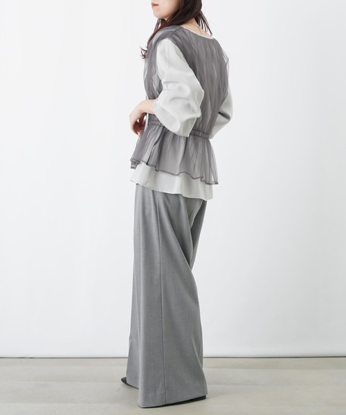 LUCA/LADY LUCK LUCA(ルカ/レディラックルカ)の「LC/LLL チュールレイヤード風ブラウス(シャツ/ブラウス・レディース・ブルー/グレー/オフホワイト・FREE)」の22枚目の写真