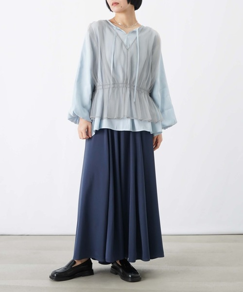 LUCA/LADY LUCK LUCA(ルカ/レディラックルカ)の「LC/LLL チュールレイヤード風ブラウス(シャツ/ブラウス・レディース・ブルー/グレー/オフホワイト・FREE)」の15枚目の写真