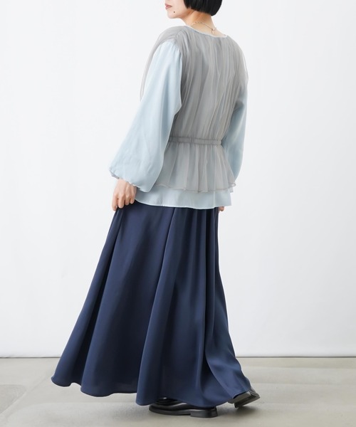 LUCA/LADY LUCK LUCA(ルカ/レディラックルカ)の「LC/LLL チュールレイヤード風ブラウス(シャツ/ブラウス・レディース・ブルー/グレー/オフホワイト・FREE)」の11枚目の写真