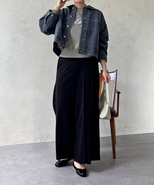 un dix cors（アンディコール）の「ジョーゼットサイドプリーツ（その他パンツ・レディース・ブラック/チャコールグレー/ベージュ・FREE）」の8枚目の写真