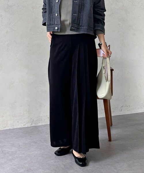 un dix cors（アンディコール）の「ジョーゼットサイドプリーツ（その他パンツ・レディース・ブラック/チャコールグレー/ベージュ・FREE）」の10枚目の写真