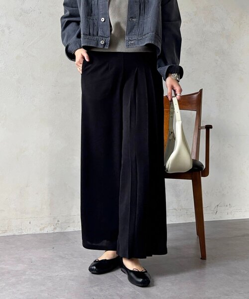 un dix cors（アンディコール）の「ジョーゼットサイドプリーツ（その他パンツ・レディース・ブラック/チャコールグレー/ベージュ・FREE）」の13枚目の写真