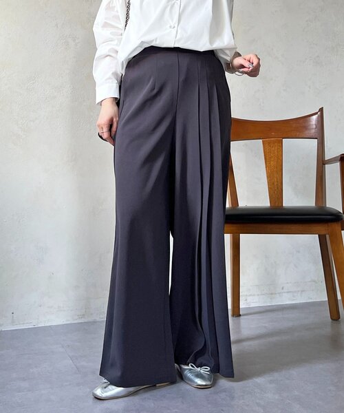 un dix cors（アンディコール）の「ジョーゼットサイドプリーツ（その他パンツ・レディース・ブラック/チャコールグレー/ベージュ・FREE）」の14枚目の写真