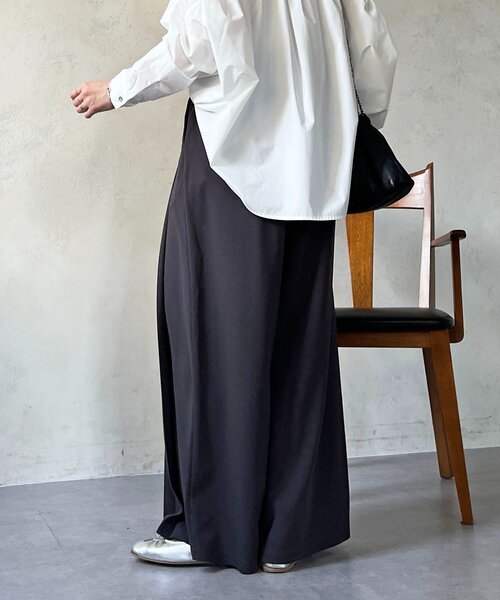 un dix cors（アンディコール）の「ジョーゼットサイドプリーツ（その他パンツ・レディース・ブラック/チャコールグレー/ベージュ・FREE）」の16枚目の写真