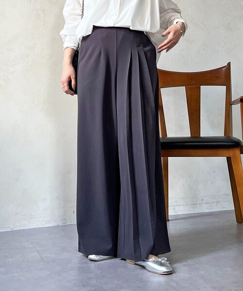 un dix cors（アンディコール）の「ジョーゼットサイドプリーツ（その他パンツ・レディース・ブラック/チャコールグレー/ベージュ・FREE）」の17枚目の写真