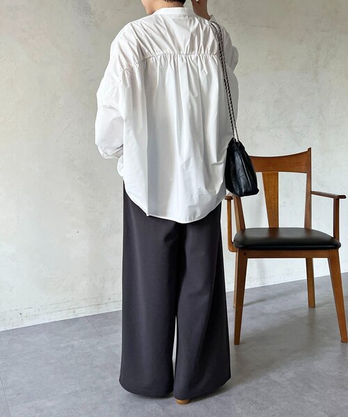 un dix cors（アンディコール）の「ジョーゼットサイドプリーツ（その他パンツ・レディース・ブラック/チャコールグレー/ベージュ・FREE）」の19枚目の写真