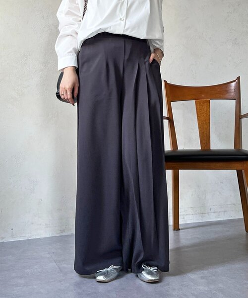 un dix cors（アンディコール）の「ジョーゼットサイドプリーツ（その他パンツ・レディース・ブラック/チャコールグレー/ベージュ・FREE）」の20枚目の写真
