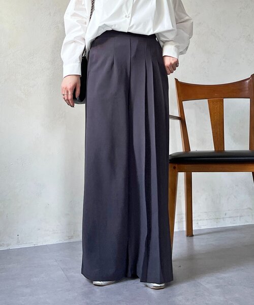 un dix cors（アンディコール）の「ジョーゼットサイドプリーツ（その他パンツ・レディース・ブラック/チャコールグレー/ベージュ・FREE）」の21枚目の写真