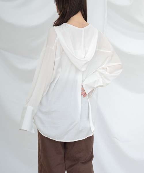 Dita Muaj.(ディータムアージュ)の「フードシアーシャツ(シャツ/ブラウス・レディース・ブルー/ホワイト・FREE)」の13枚目の写真