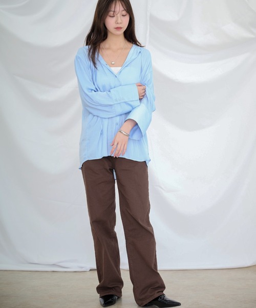 Dita Muaj.(ディータムアージュ)の「フードシアーシャツ(シャツ/ブラウス・レディース・ブルー/ホワイト・FREE)」の7枚目の写真