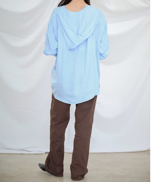 Dita Muaj.(ディータムアージュ)の「フードシアーシャツ(シャツ/ブラウス・レディース・ブルー/ホワイト・FREE)」の10枚目の写真