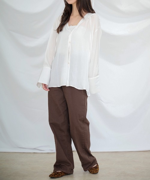 Dita Muaj.(ディータムアージュ)の「フードシアーシャツ(シャツ/ブラウス・レディース・ブルー/ホワイト・FREE)」の16枚目の写真