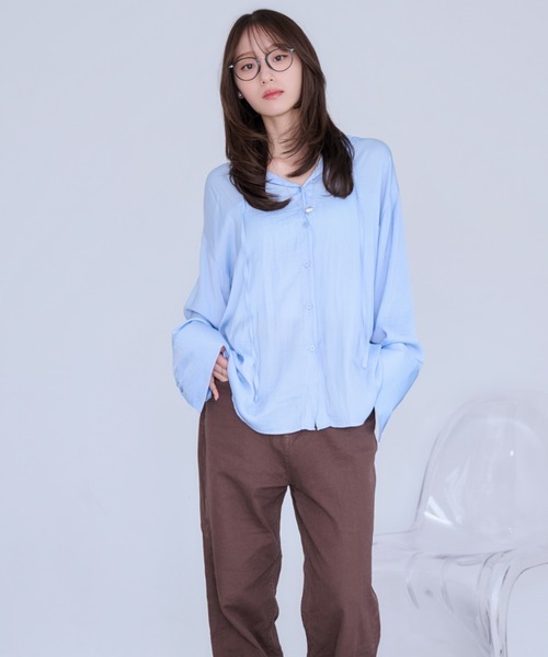 Dita Muaj.(ディータムアージュ)の「【日焼け対策にも◎】フードシアーシャツ(シャツ/ブラウス・レディース・ブルー/ホワイト・FREE)」の18枚目の写真