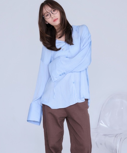 Dita Muaj.(ディータムアージュ)の「【日焼け対策にも◎】フードシアーシャツ(シャツ/ブラウス・レディース・ブルー/ホワイト・FREE)」の14枚目の写真
