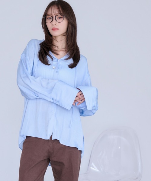 Dita Muaj.(ディータムアージュ)の「【日焼け対策にも◎】フードシアーシャツ(シャツ/ブラウス・レディース・ブルー/ホワイト・FREE)」の17枚目の写真